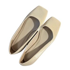 Oak + Fort Square Toe Ballerina Flats cream